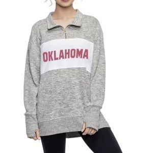 Oklahoma Sooners Grey Fleece 1/4 Zip Pullover